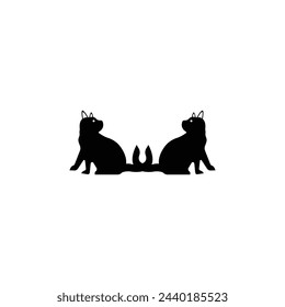 Sitting cat animal vector logo template design 