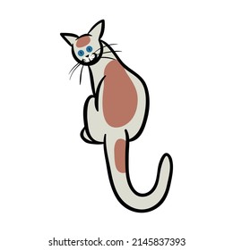 Sitting cat clip art vector illustration