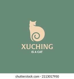 Sitting Cat Concept Symbol Icon or Logo Template
