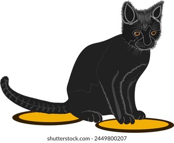 Sitzen Katze ist dunkelbraun in der Farbe