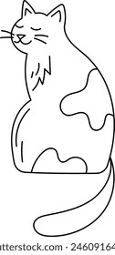 Sitting Cat Doodle Vector Illustration