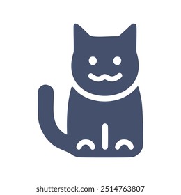 Sitting cat icon. Simple, stylized icon of a sitting cat. Perfect for pet-related projects, web design, and illustrations.