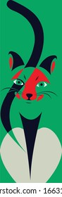 Cat-minimalistische Pop-Art-Vektorillustration