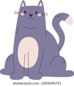 Sitting Cat Pet Vector Illustration