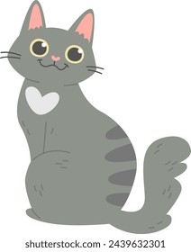 Sitzen Katze Haustier Vektor-Illustration