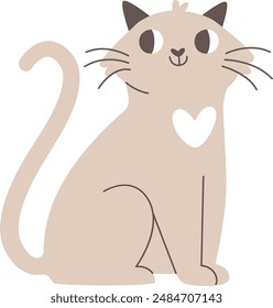 Sitting Cat Pet Vector Illustration