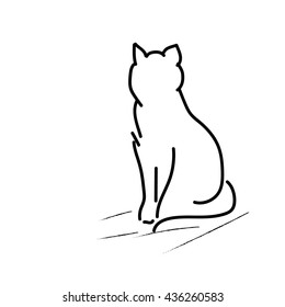 sitting cat silhouette