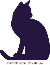 Sitting Cat Silhouette Vector Illustration