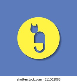 Sitting cat symbol icon