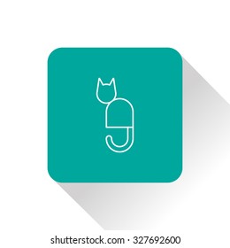 Sitting cat symbol icon