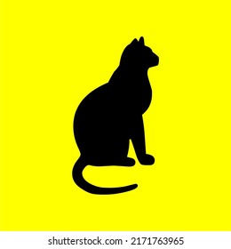 sitting cat vector for logo or poster