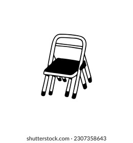 sitting chair doodle illustration vector
