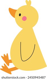 Sitting Chick Bird Vektorillustration