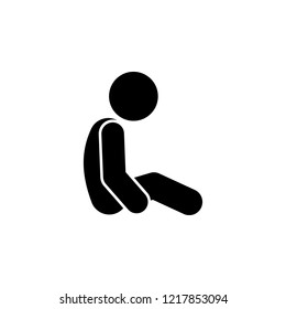 sitting, child icon. Element of child icon for mobile concept and web apps. Glyph sitting, child icon can be used for web and mobile