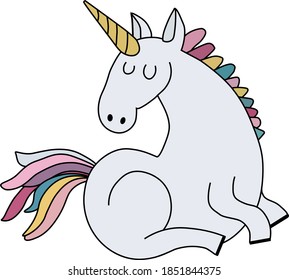 Colocación de Unicornio lindo con cola