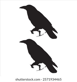 A sitting crow silhouette ads and brands