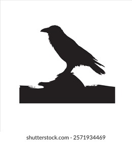 A sitting crow silhouette ads and brands