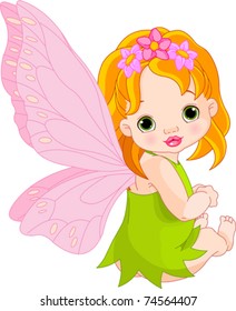 Sitting cute Baby fairy