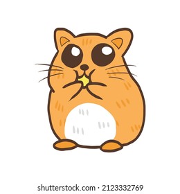 Sitting Cute Cat on White Background Vector illustration