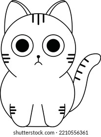 sitting cute cat staring you