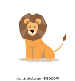 sitting cute Lion cartoon-vector