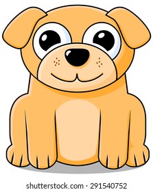Sitting cute puppy vector