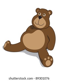 sitting cute teddy bear illustration