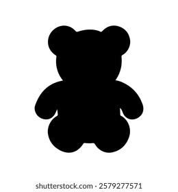 Sitting cute teddy bear silhouette vector illustration design on white background.