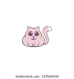Sitting cute vector cats,Isolated on white background. Concept for children print,stickers.