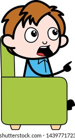 Sitting and Debating - School Boy Cartoon Character Vector Illustration