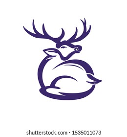 Sitting deer logo design inspiration