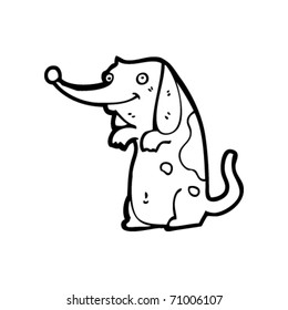 caricatura de perro sentado