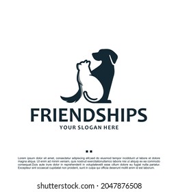 sitting dog and cat ,logo design inspiration