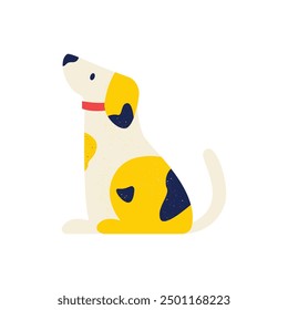 Sitting Dog. Isolated over White. Flat Style Vector Illustration. 