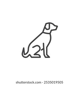 Icono de línea de perro sentado. signo de estilo lineal para concepto móvil y Diseño web. Icono de Vector de contorno de mascota. Símbolo, ilustración del logotipo. Gráficos de Vector