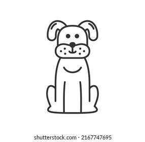 Sitting dog line icon on white background, vector eps10 illustration