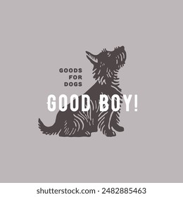 Sitting dog logo design template. Vector illustration.