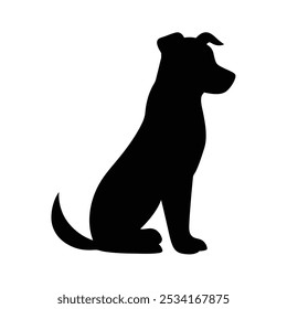 Sitting Dog logo design vector