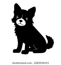sitting dog on a white background. Vector illustration.