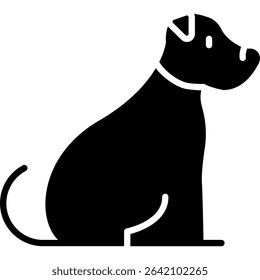 Sitting Dog, Pet Silhouette. Vector Icon