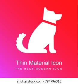 Sitting Dog red and pink gradient material white icon minimal design