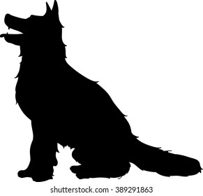 Sitting dog silhouette