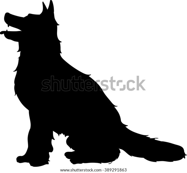 Sitting Dog Silhouette Stock Vector (Royalty Free) 389291863