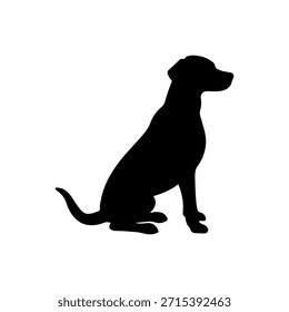 Sitting Dog silhouette icon vector illustration on white background