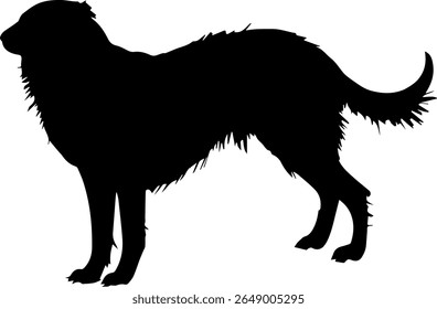 Sitting Dog Silhouette Vector Black Pet Clipart on White Background