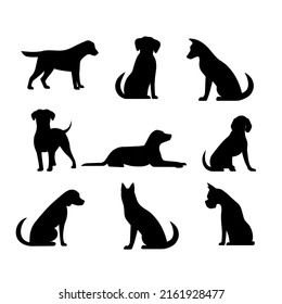 sitting dog silhouette vector illustration