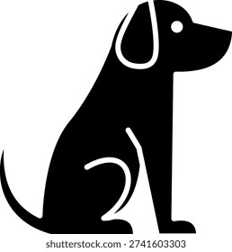 Sitting dog solid simple icon