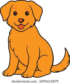 Sitting Dog vector art illustration with a white background