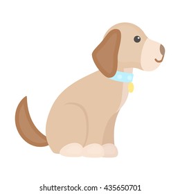 Sitting dog vector illustration icon in cartoon design