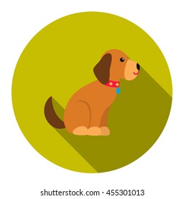 Sitting dog vector illustration icon in flat design